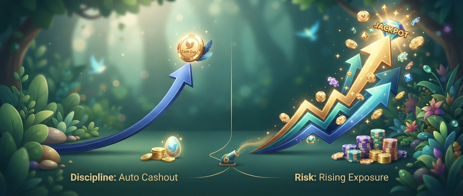 Concept of a steady automated exit beside larger riskier stakes